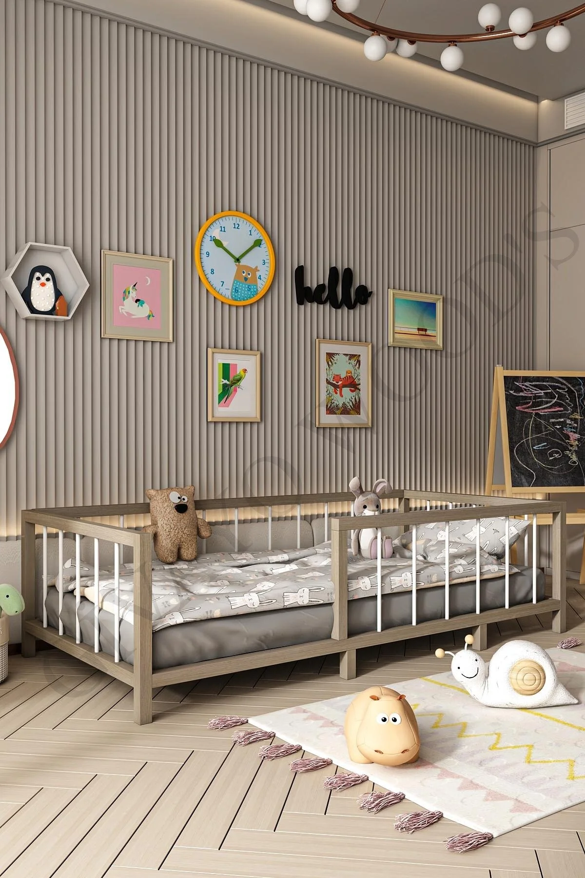 GİVAYO WOOD'S Thorin Bebek Çocuk Montessori MDF Yatak