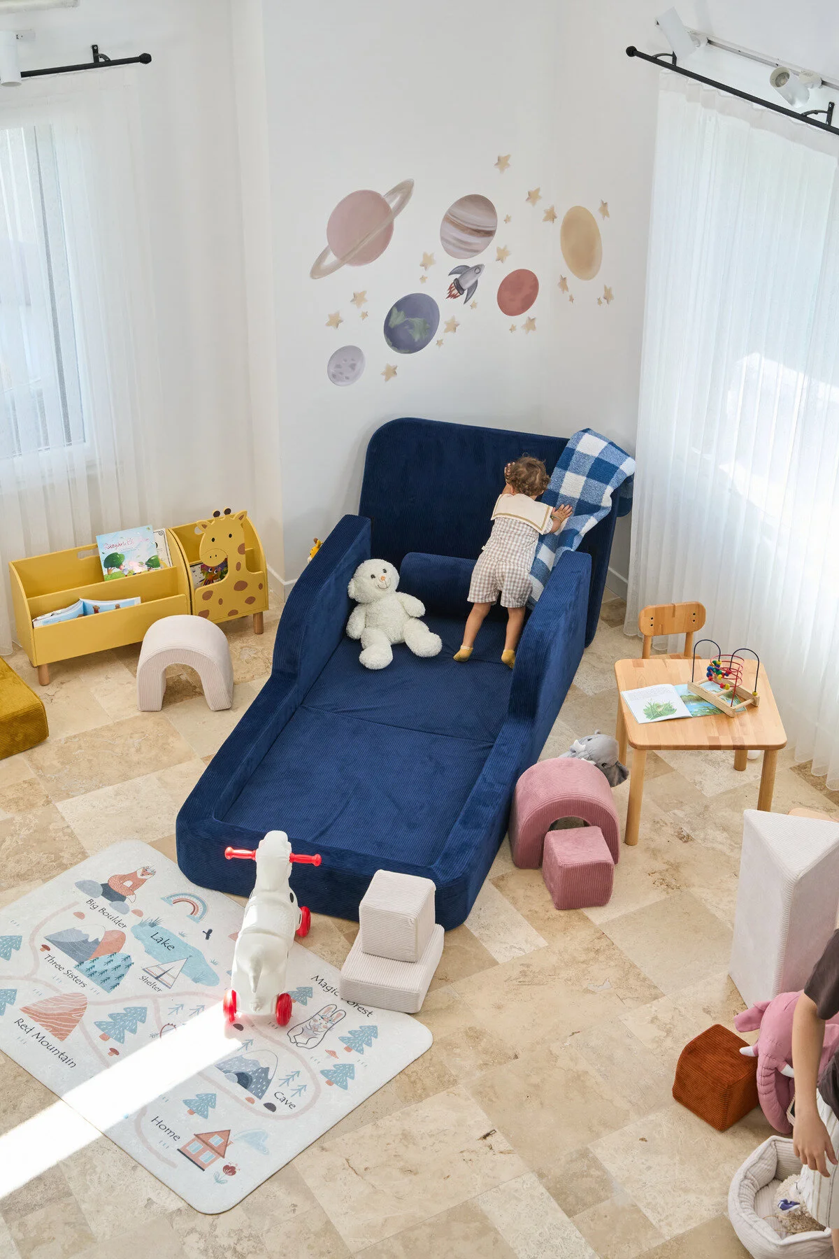 GOOD NİGHT Funbed Yeni Nesil Montessori Çocuk Yatağı & Oyun Alanı Yıkanabilir Sıvı Geçirmez