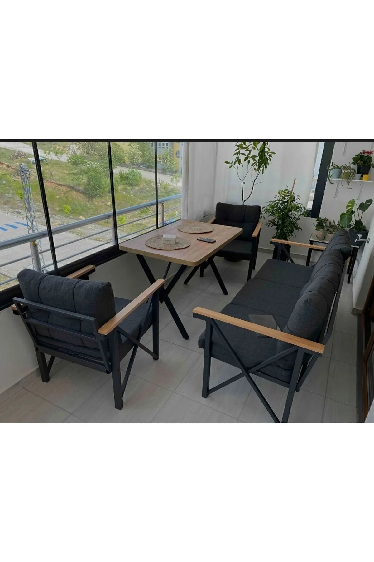 GÜL KONSEPT 3-1-1 MASALI(ORTA GRİ) BAHÇE VE BALKON TAKIMLARI