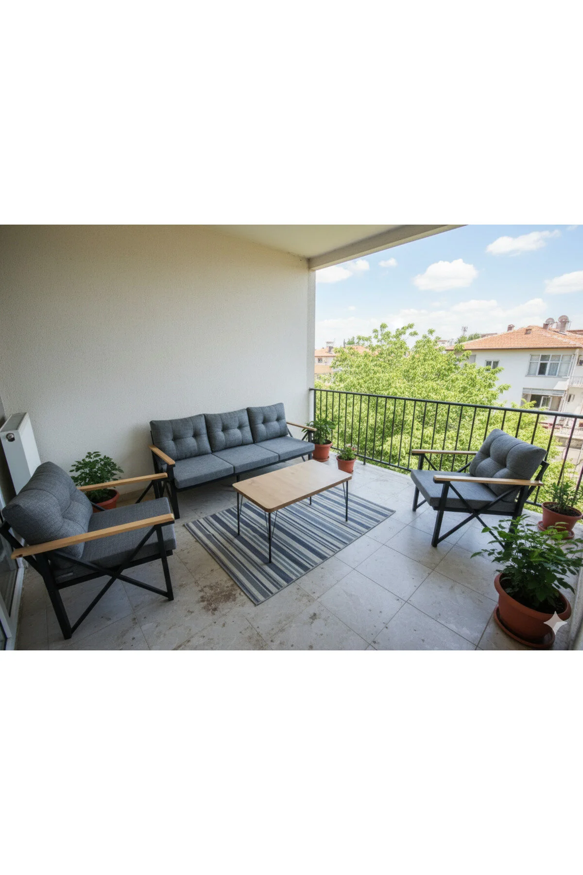 GÜL KONSEPT 3-1-1 MASALI(ORTA GRİ) BAHÇE VE BALKON TAKIMLARI