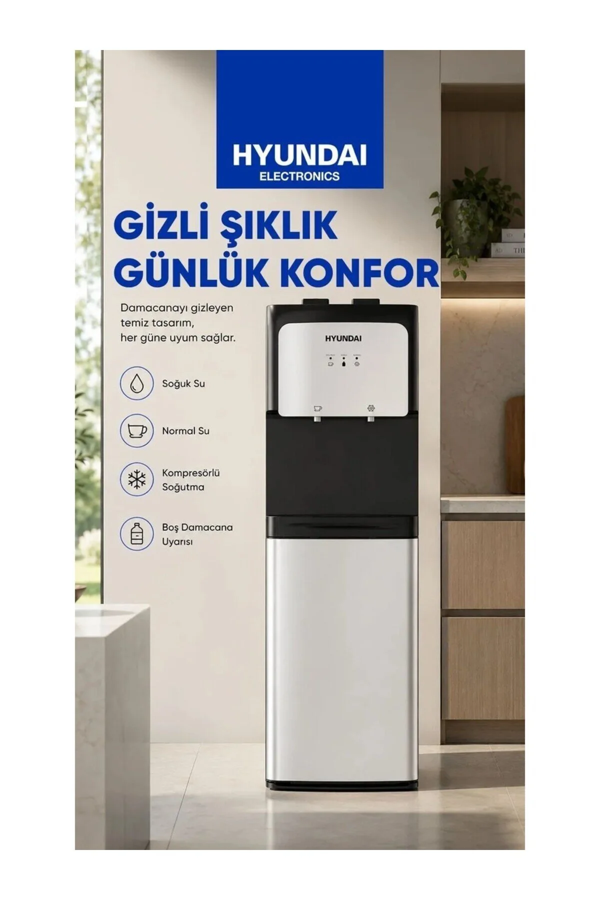 Hyundai Gizli Damacanalı Su Sebili HYN-910GD