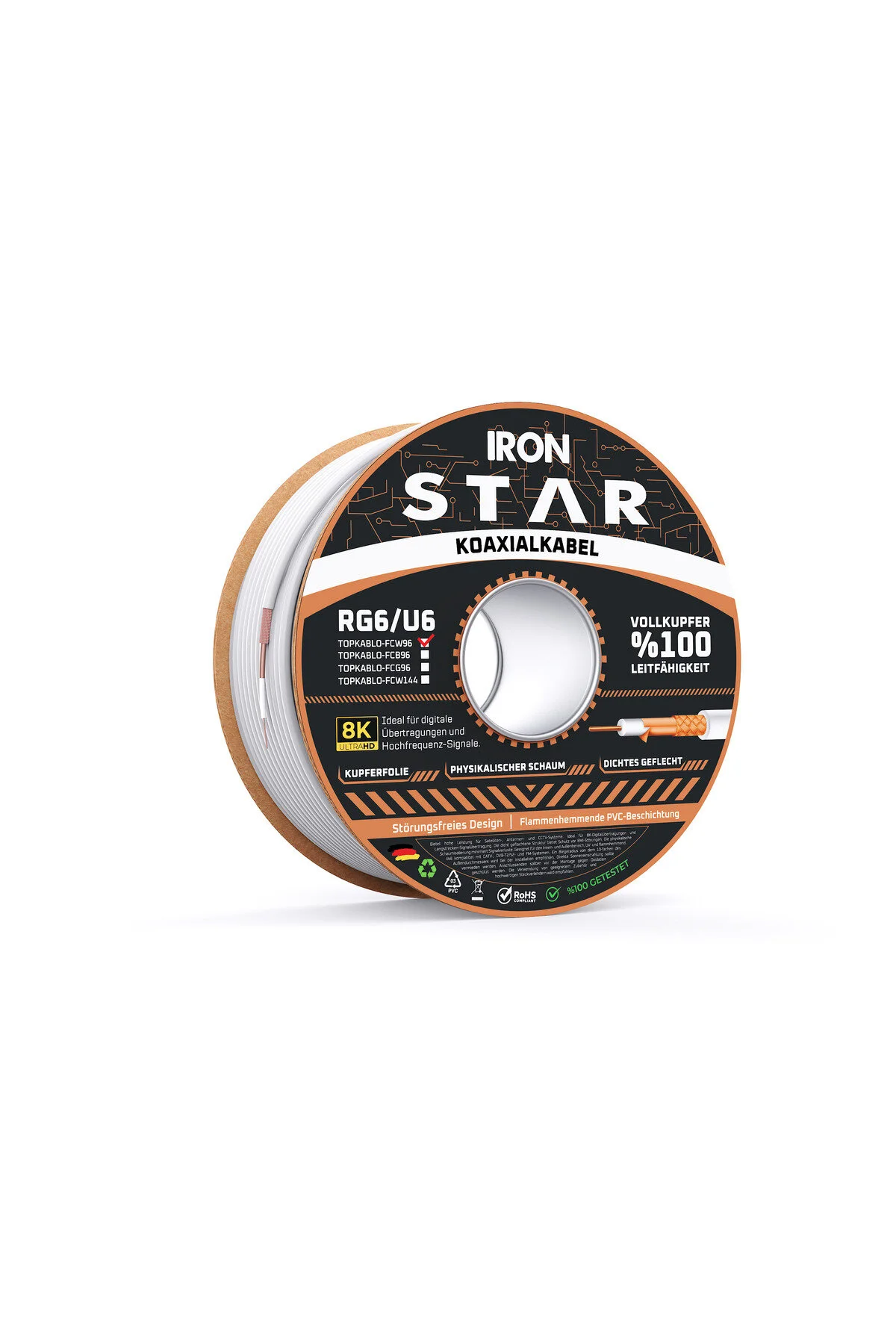 IRONSTAR 96 TEL FULL BAKIR ANTEN KABLOSU 100 METRE YEŞİL