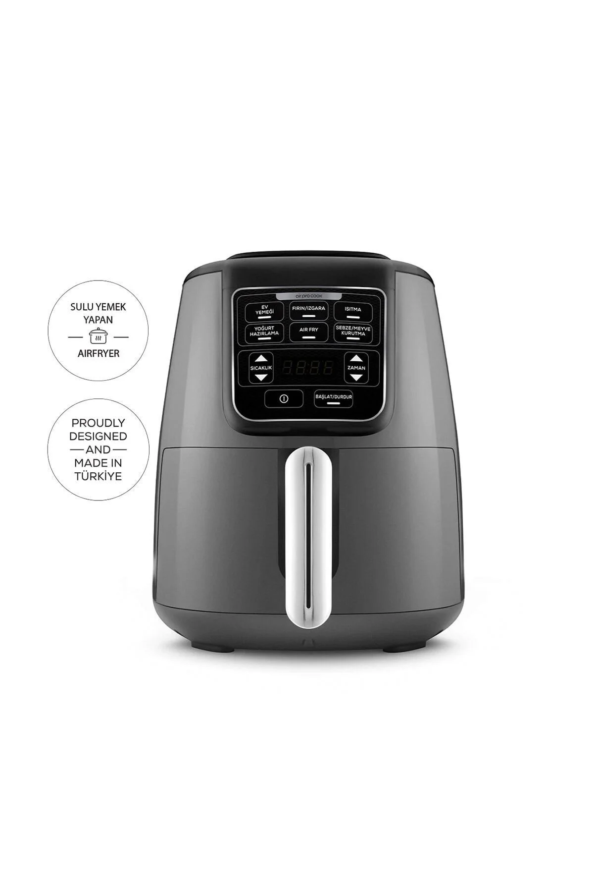 Karaca Air Pro Cook Xl 2 In 1 Konuşan Airfryer Black Cooper 4 Kişilik