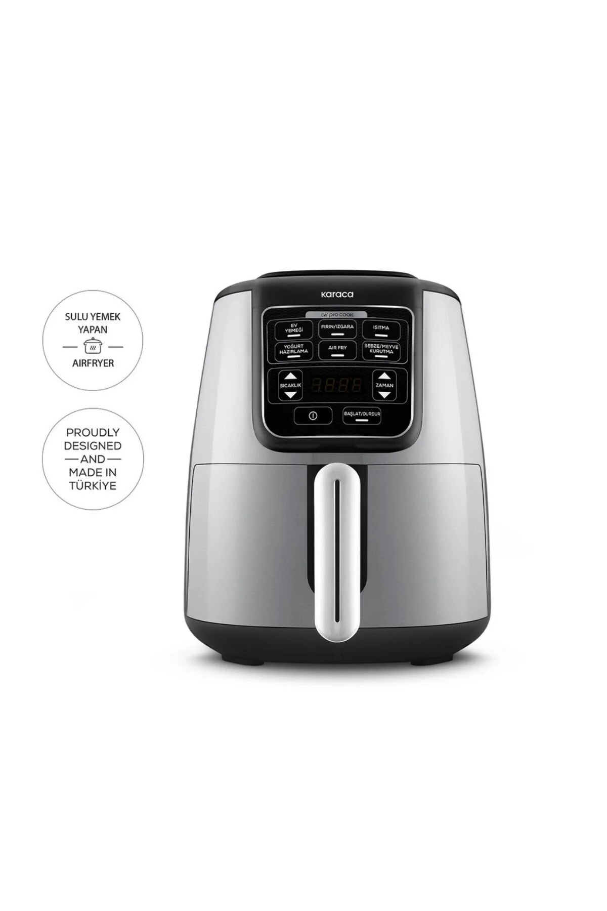 Karaca Air Pro Cook Xl 2 In 1 Konuşan Airfryer Black Cooper 4 Kişilik