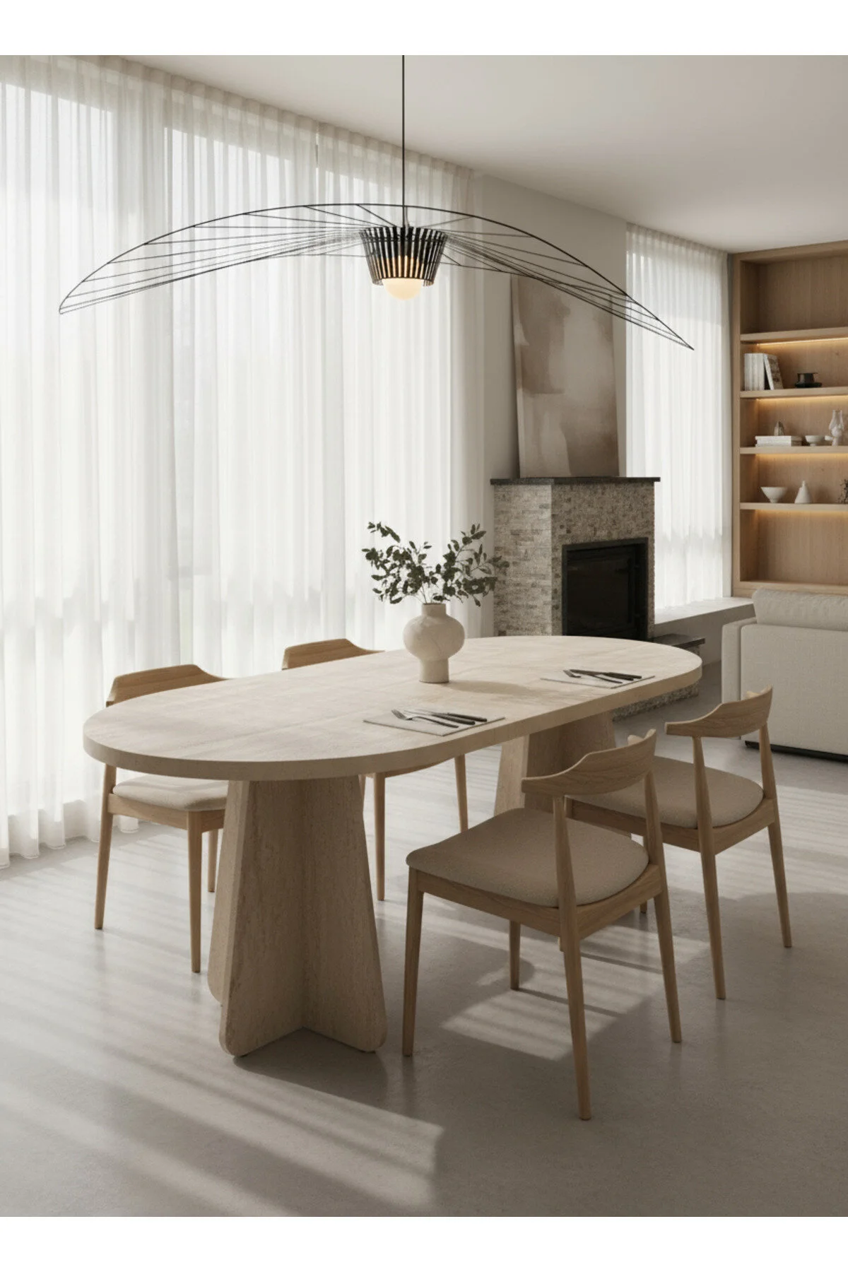 KARMOB Oval Salon Yemek Masası (sadece görseldeki masa verilecektir)