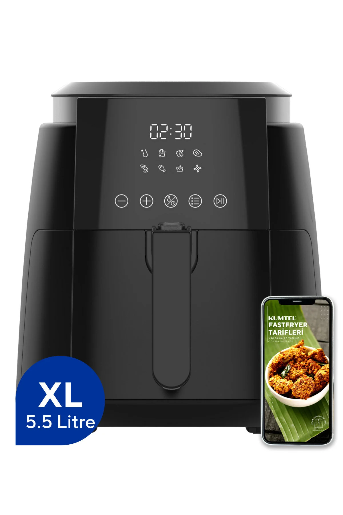 KUMTEL Beyaz XL Fastfryer (Yağsız Fritöz Airfryer) HAF-01