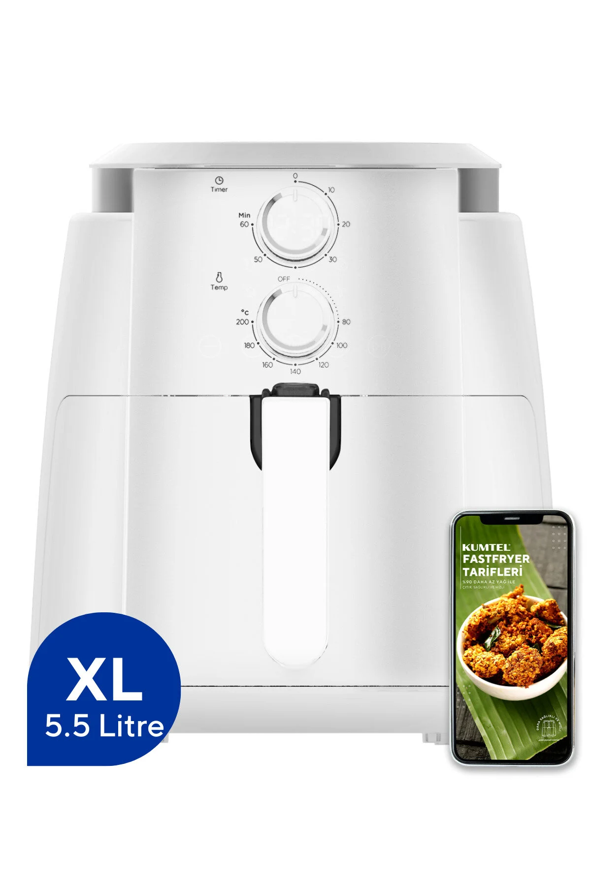 KUMTEL Digital Fastfryer XL ( Yağsız Fritöz Airfryer ) HAF-02