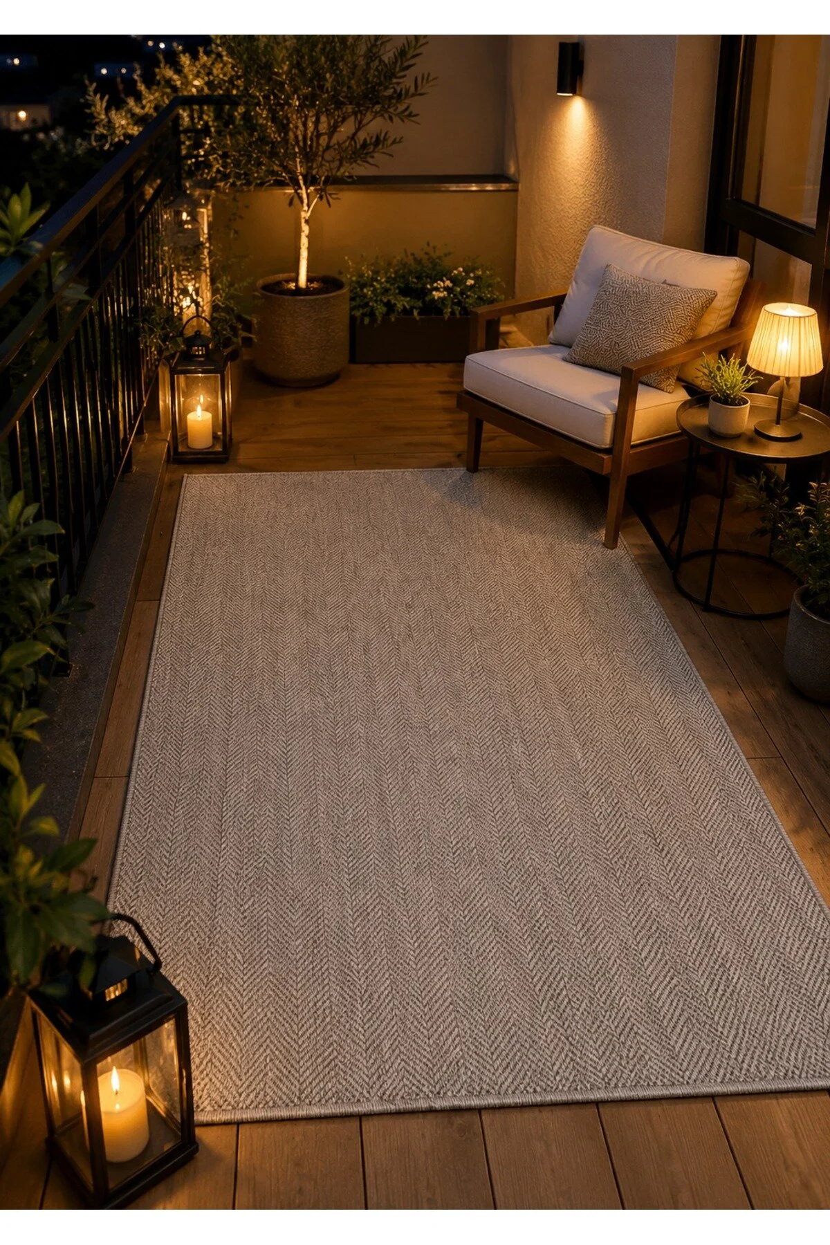 Lorente Home Liora Bej Sisal Dokuma Hasır Toz Vermez Kaymaz Taban Balkon Bahçe Mutfak Halısı 1902