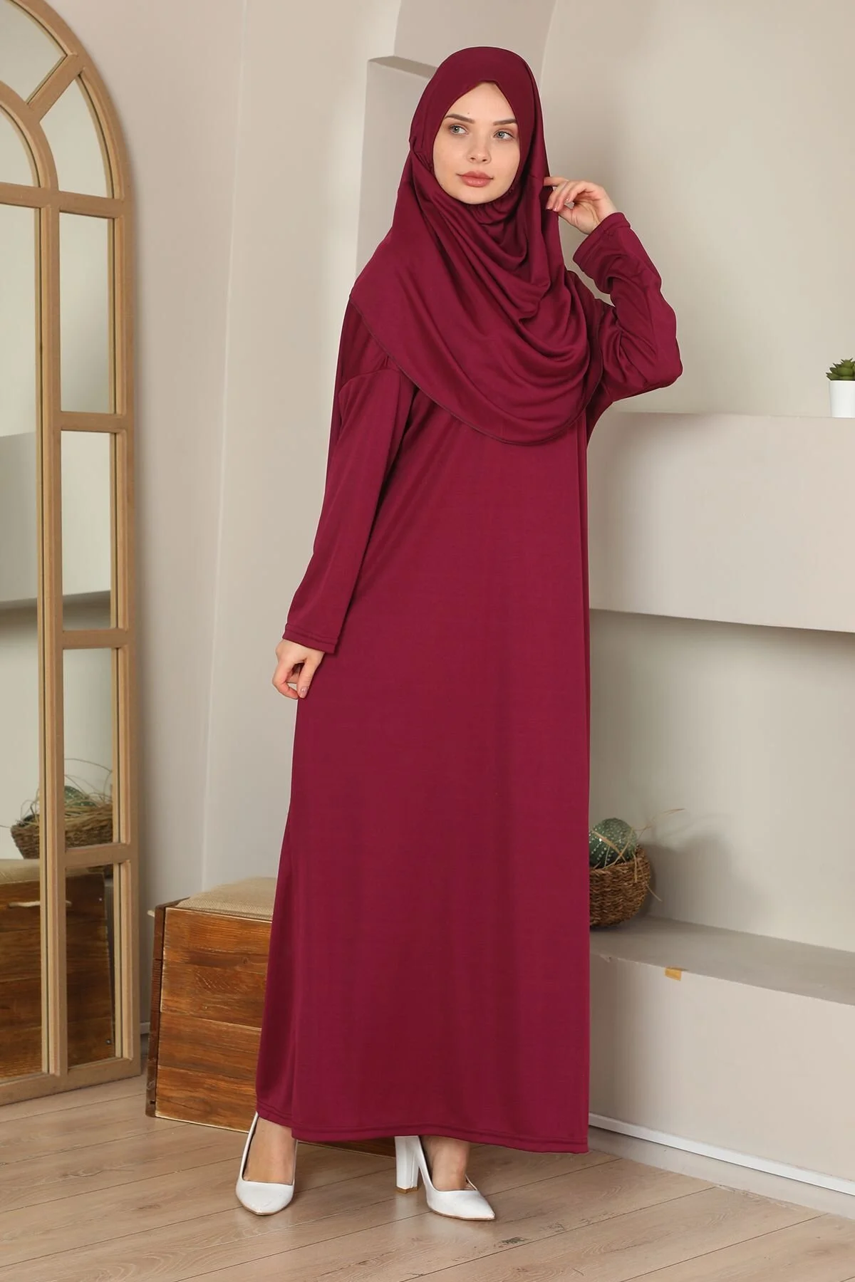 medipek Kolay Giyilebilen Tek Parça Namaz Elbisesi Gümüş Gri