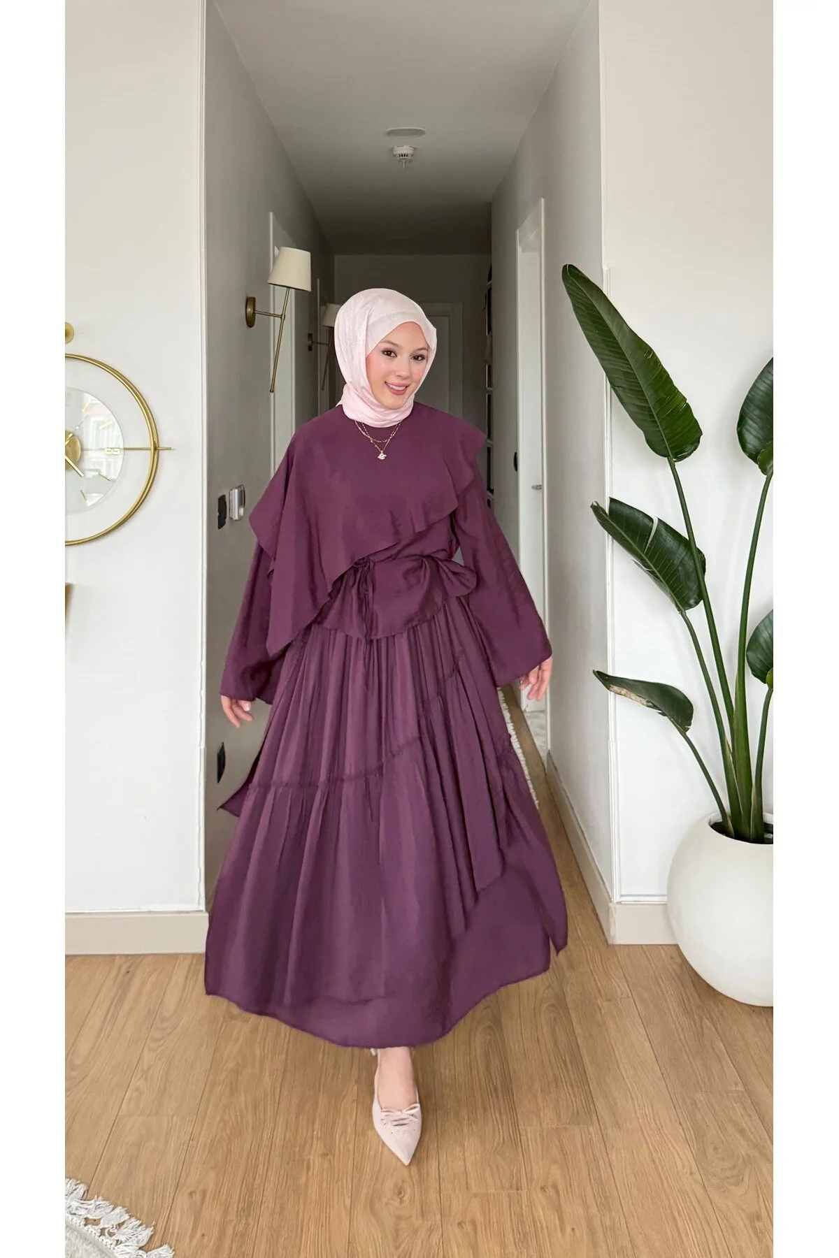 merve ada design Rosella Fırfır Detaylı Etekli Takım
