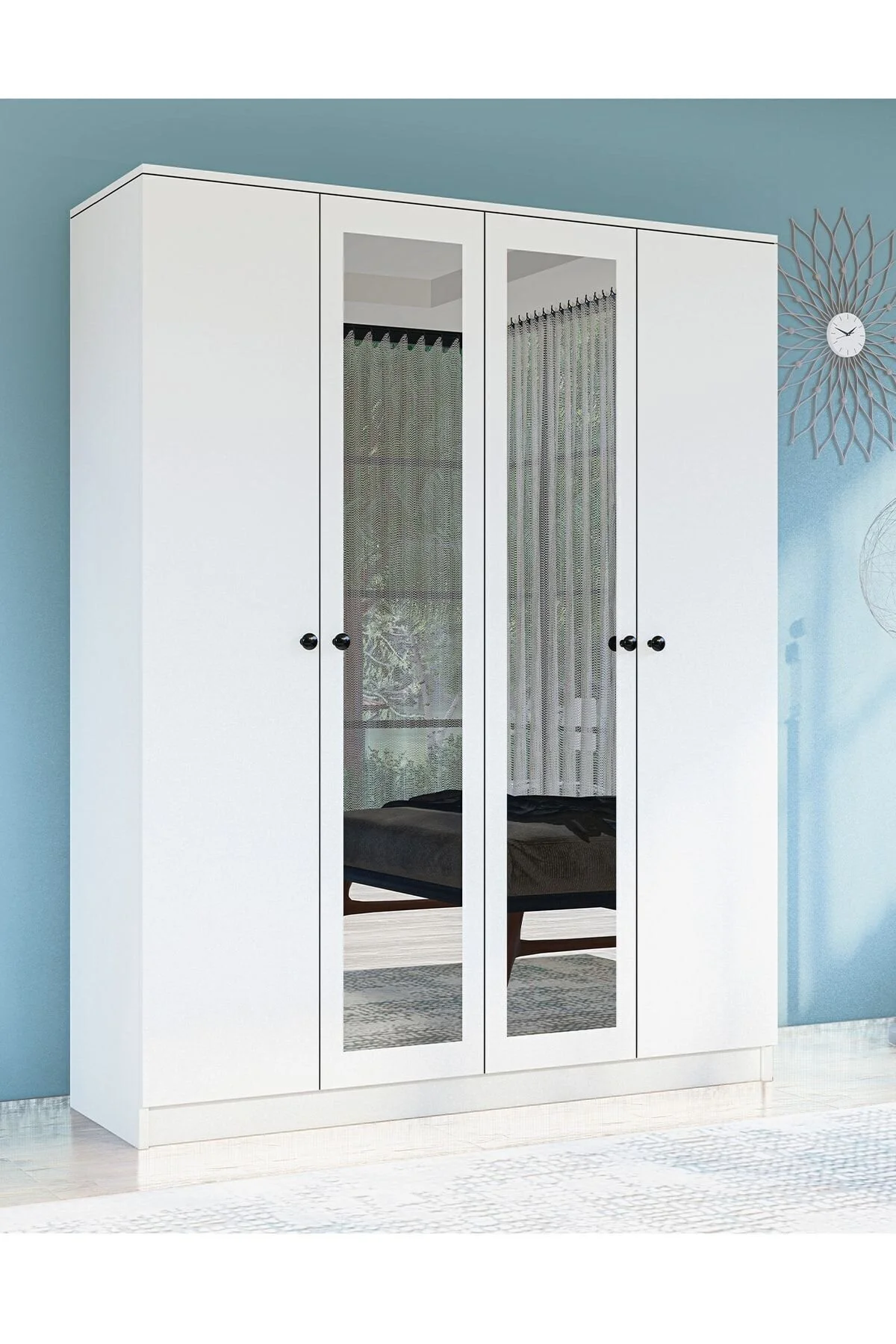 Metalia Gm 051 4 Kapılı Aynalı Gardrop Dolap