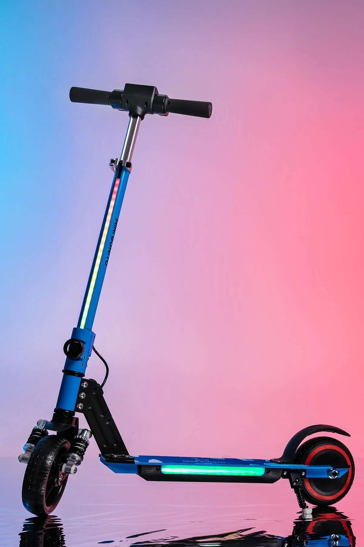 MODAONN MİNİ BONİTO Çocuk Katlanabilir, LED Işıklı, Amortisörlü Elektrikli Scooter – Ayarlanabilir Direksiyo