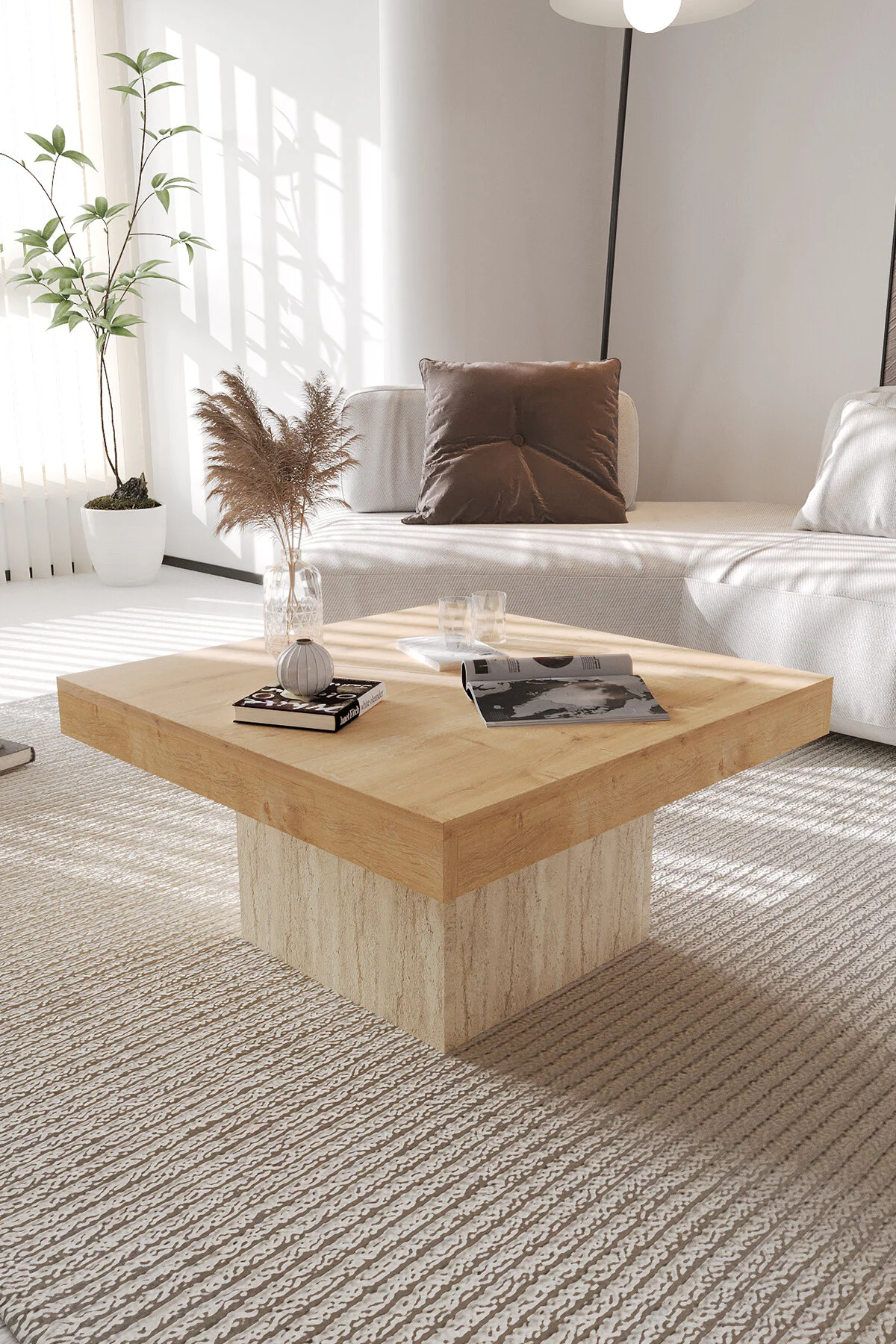 OBİ Atölye VOLKA Orta Sehpa 72x72 cm İskandinav Stili Küp Sehpa