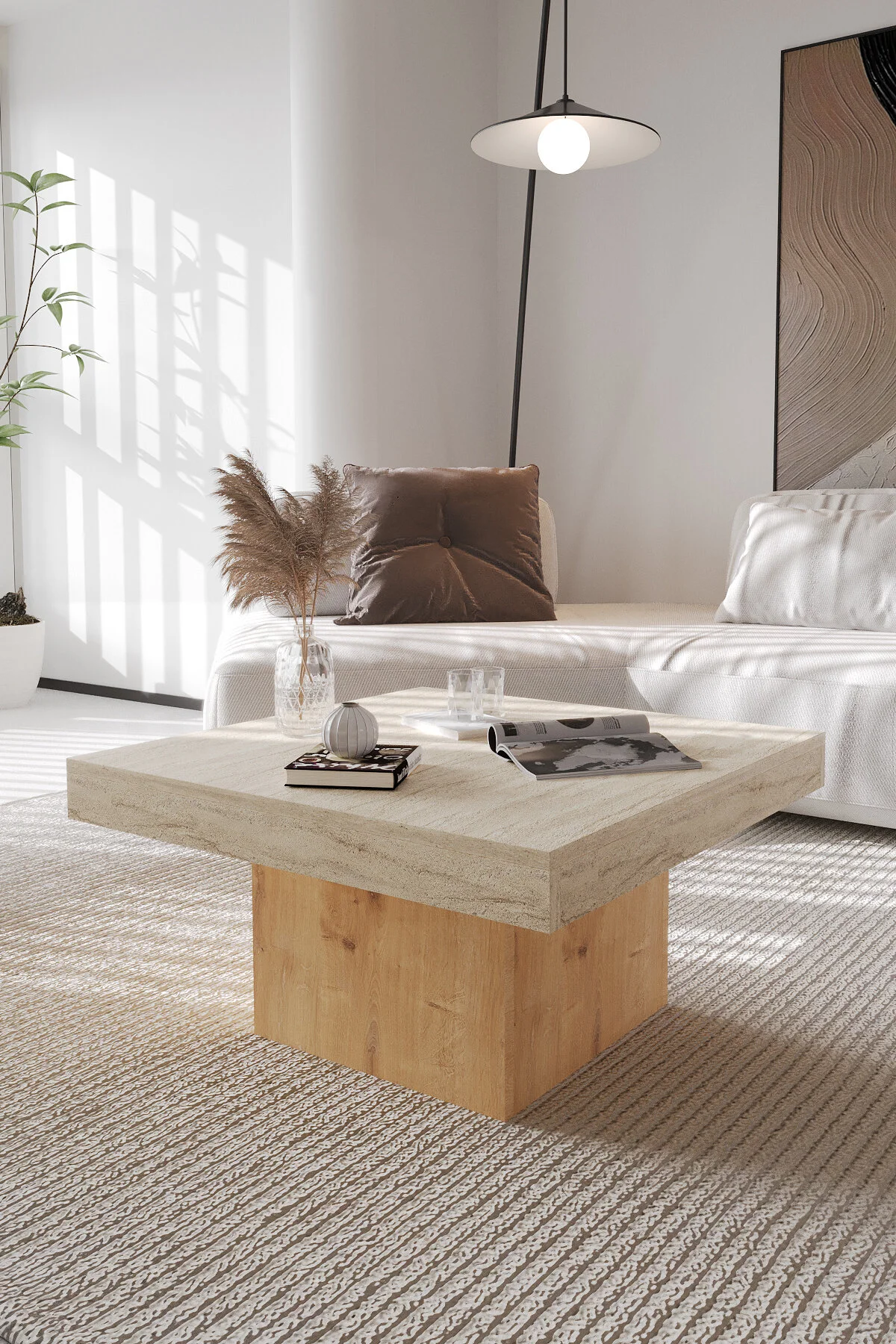 OBİ Atölye VOLKA Orta Sehpa 72x72 cm İskandinav Stili Küp Sehpa