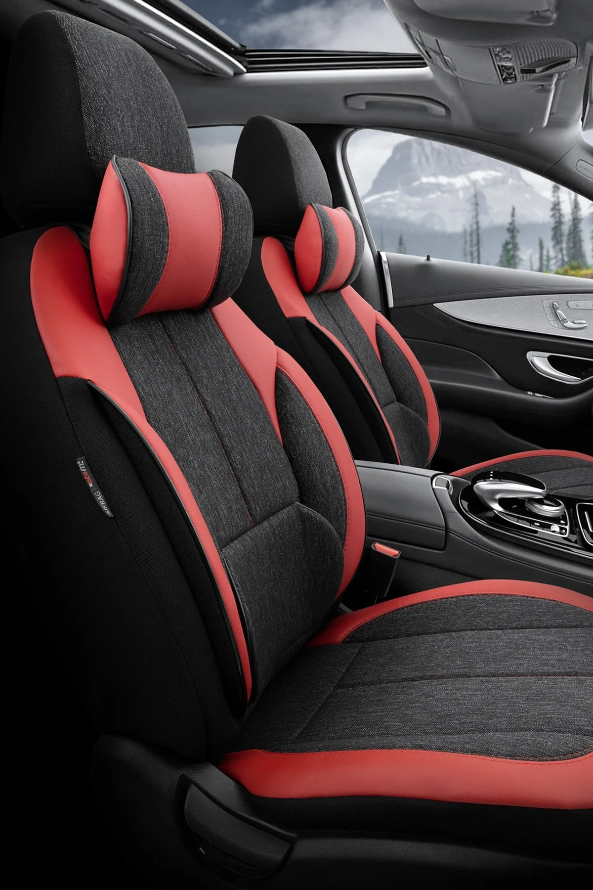 Otom Voyager Design Boyun Ve Bel Destekli Premium Deri-keten Ultra Konforlu Universal Oto Koltuk Kılıfı