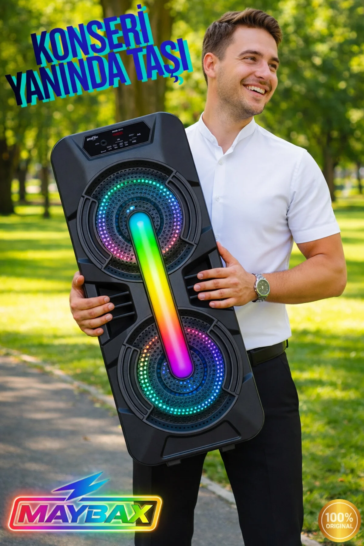 OWWOTECH A Bass Usb Fm Bt Kablolu Mikrofon Rgb Led Toplantı Parti Eğlence Ses Sistemi
