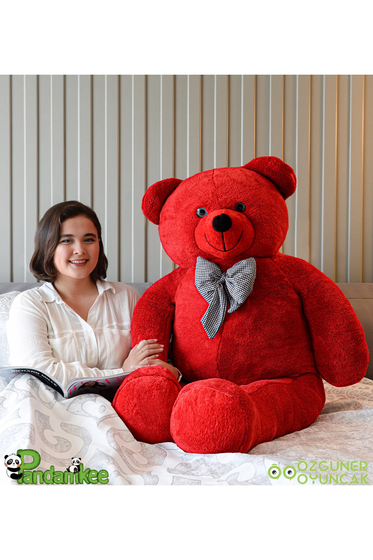 Pandamkee Özgüneroyuncak. Dev Büyük Peluş Ayıcık 170 cm Hediyelik Ayı (%100 YERLİ) Pembe