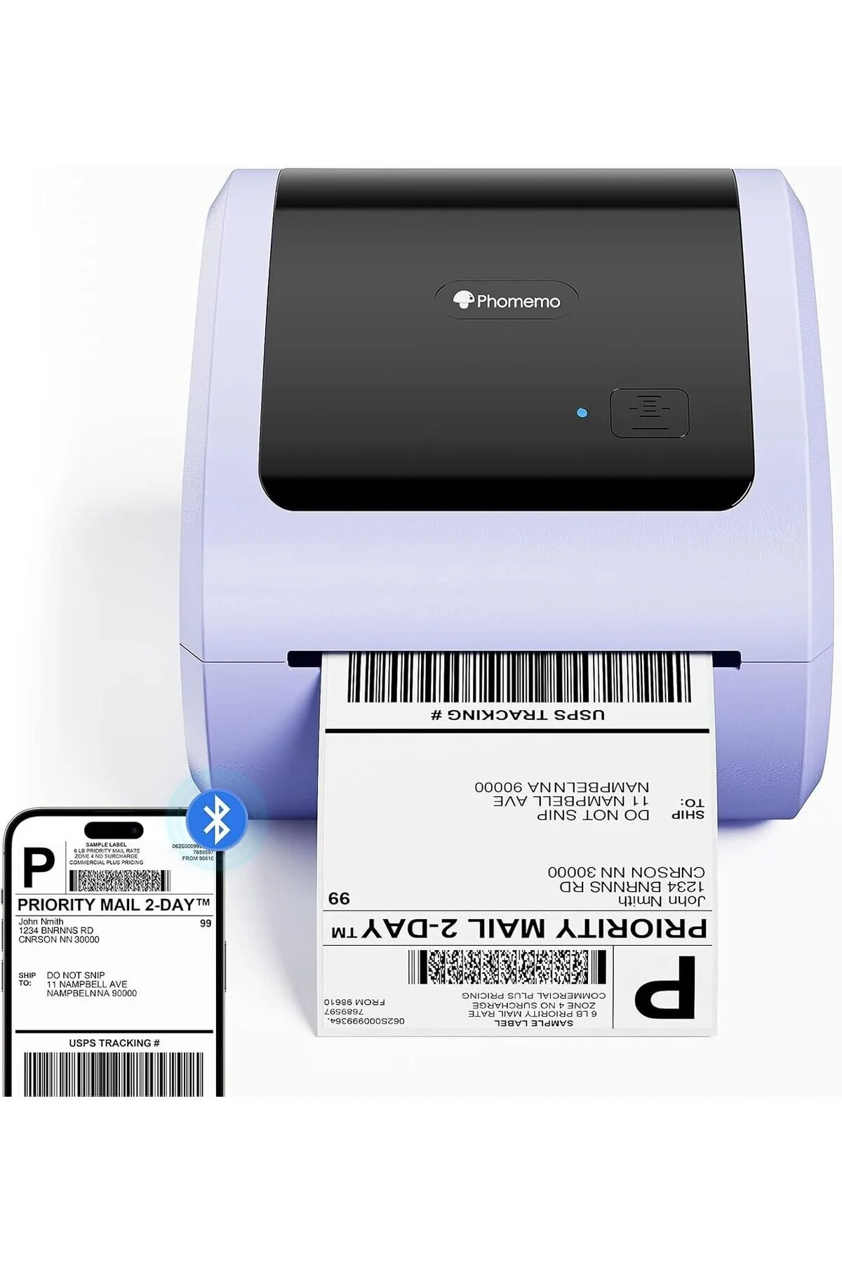 Phomemo D520-BT Bluetooth+USB Termal Yazıcı, Siyah - Barkod/Adres/Posta Etiketi, Pazaryerleri İle Uyumlu