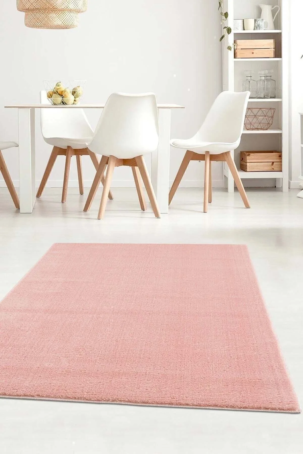 Raschel Carpet Kesme Yolluk Kaymaz Taban Yumuşak Peluş Halı Beyaz