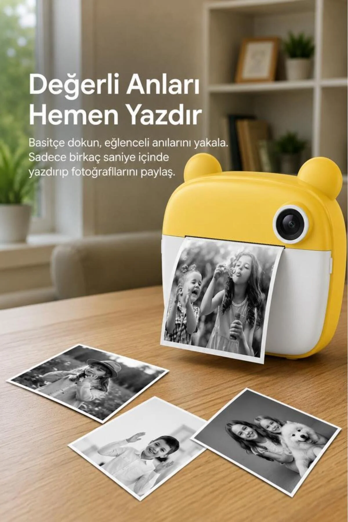 Torima Dijital Fotoğraf Makinesi Çocuk Termal Resim Kağıt Baskılı Yazıcı Kamera Makinesi CMR14 Mor