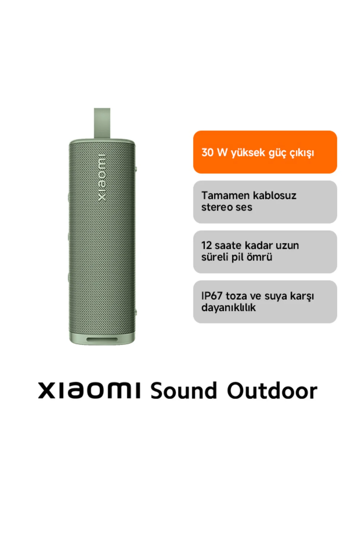 Xiaomi Sound Outdoor 30W IP67 Taşınabilir Bluetooth Hoparlör Mavi (Xiaomi Türkiye Garantili)