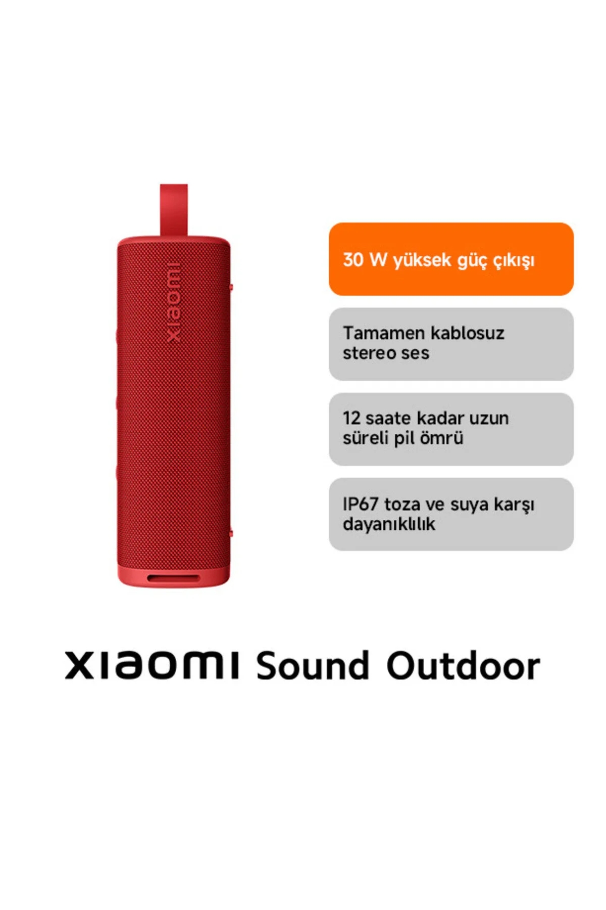 Xiaomi Sound Outdoor 30W IP67 Taşınabilir Bluetooth Hoparlör Siyah (Xiaomi Türkiye Garantili)