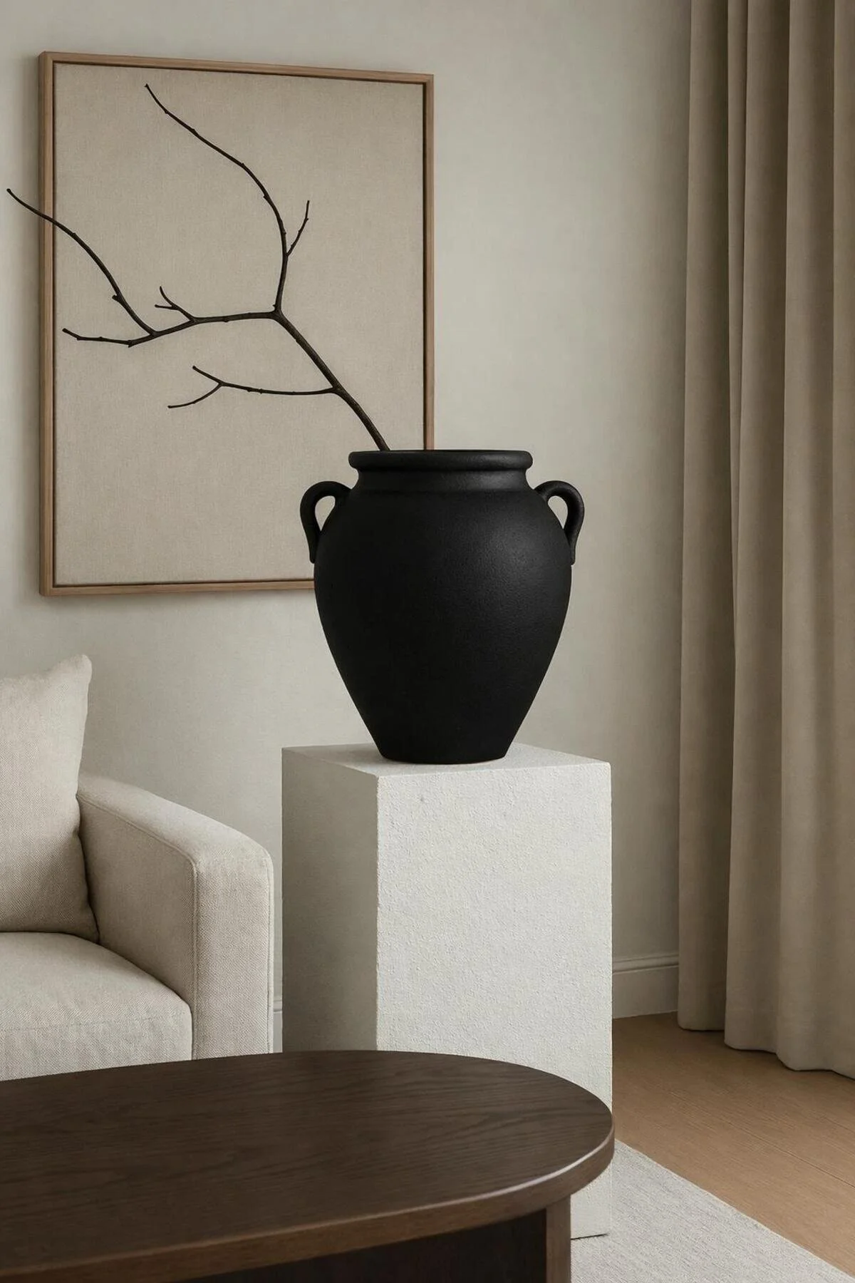 Yalda atelier aria büyük kuplu dokulu göbekli vazo