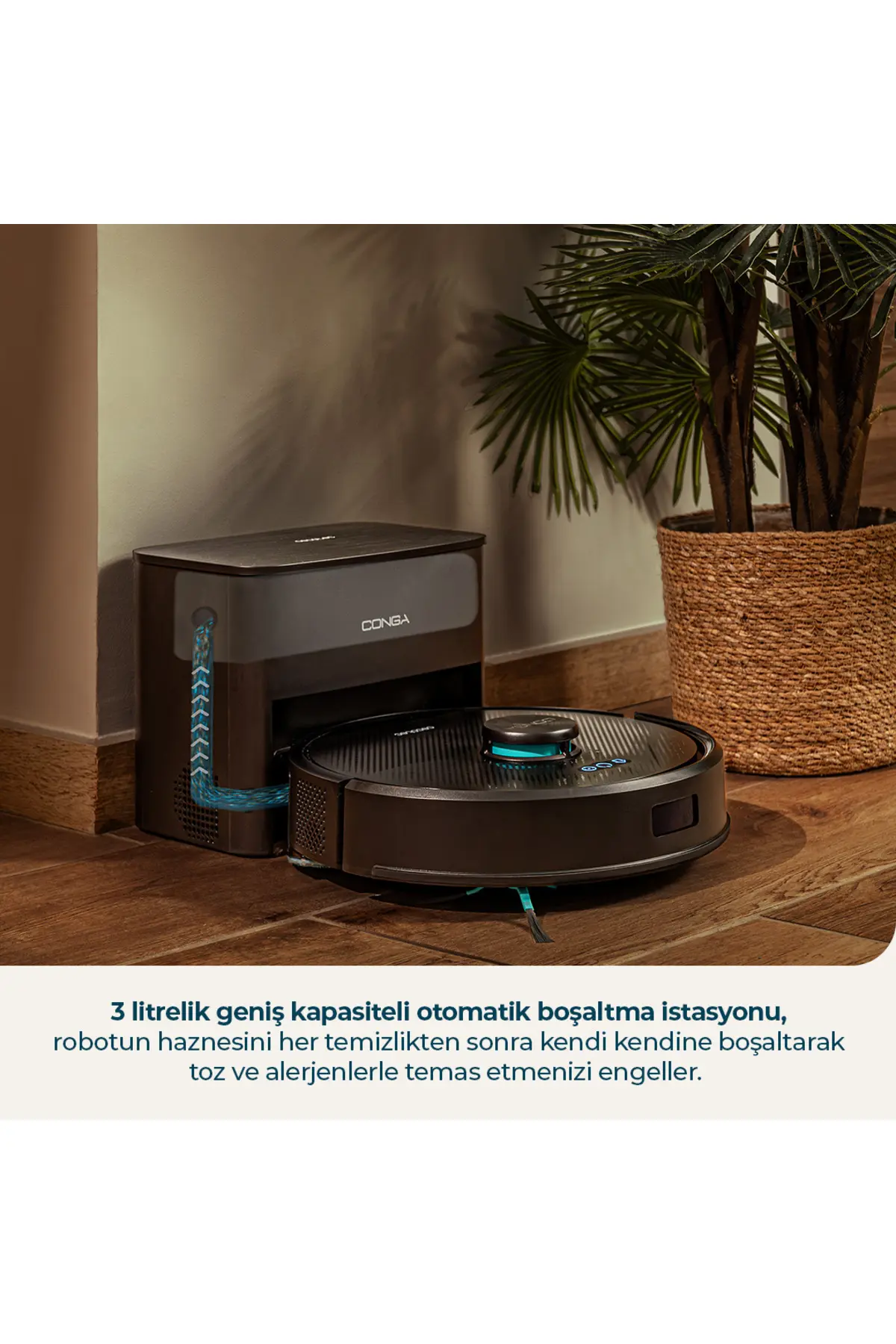 CECOTEC Conga Y50 Robot Süpürge ve Mop, 5.000Pa, LDS Lazer Navigasyon, 3L Otomatik Boşaltma İstasyonu
