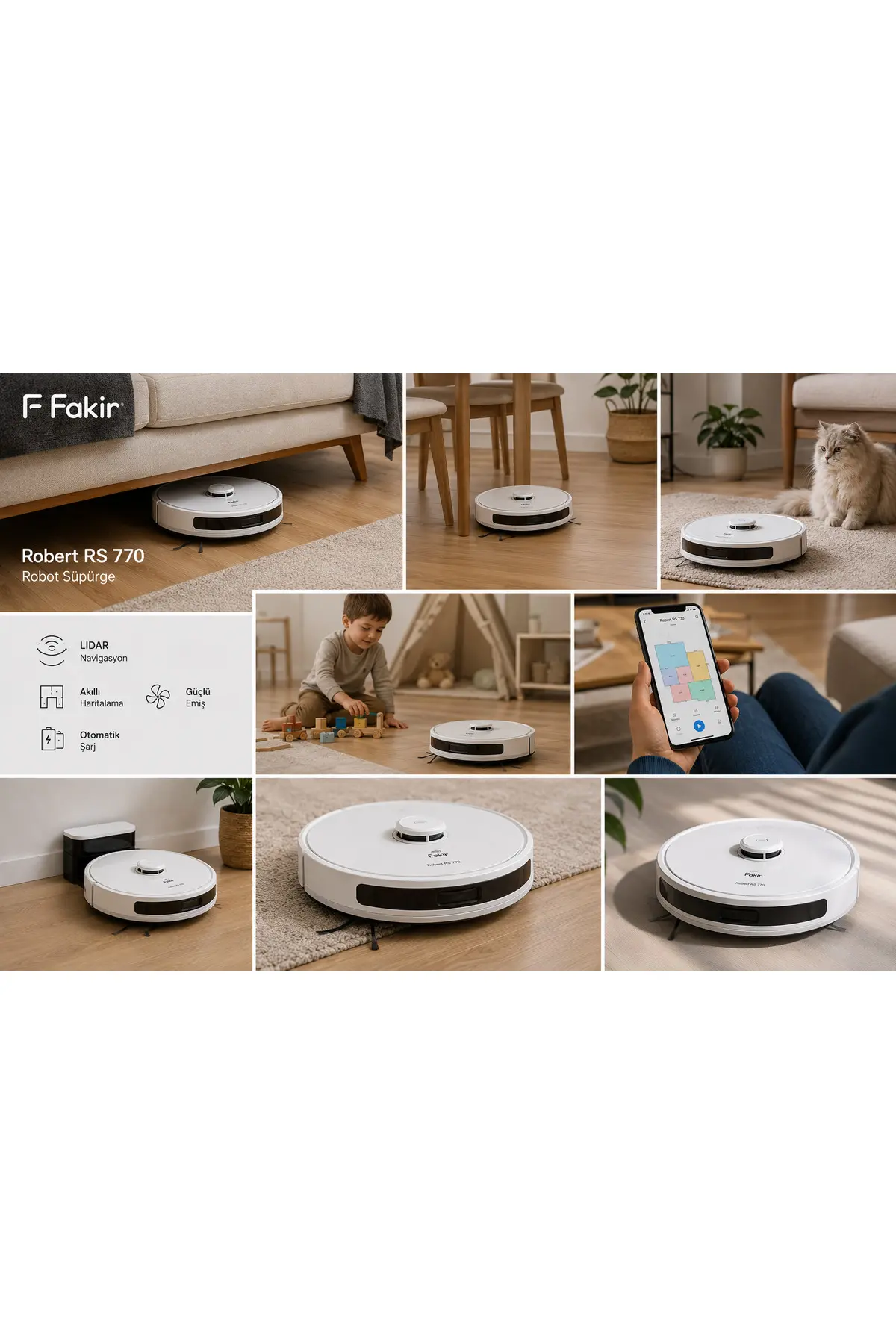 Fakir Robert RS 770 Robot Süpürge