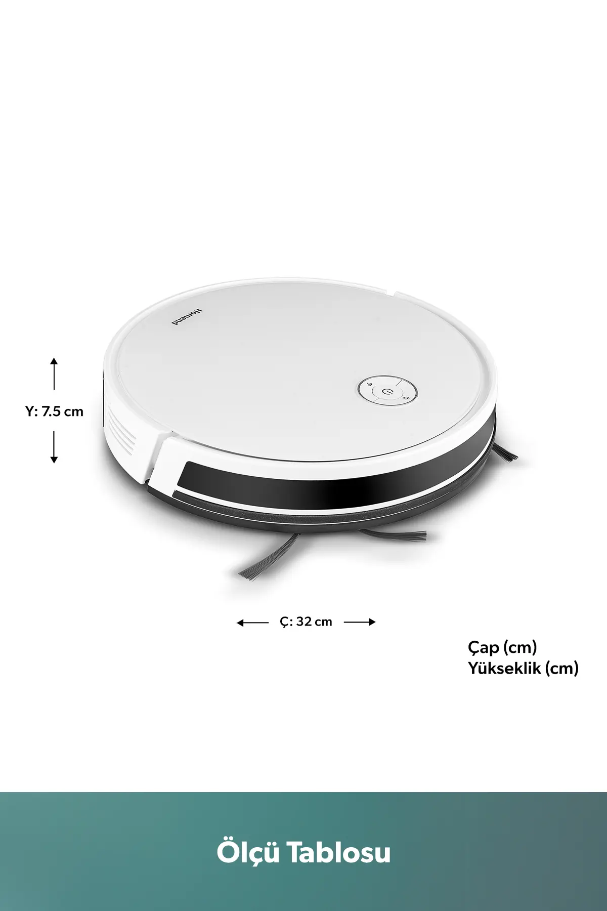 HOMEND Alex 1288h Moplu ve Akıllı Robot Süpürge Gyroscope Beyaz