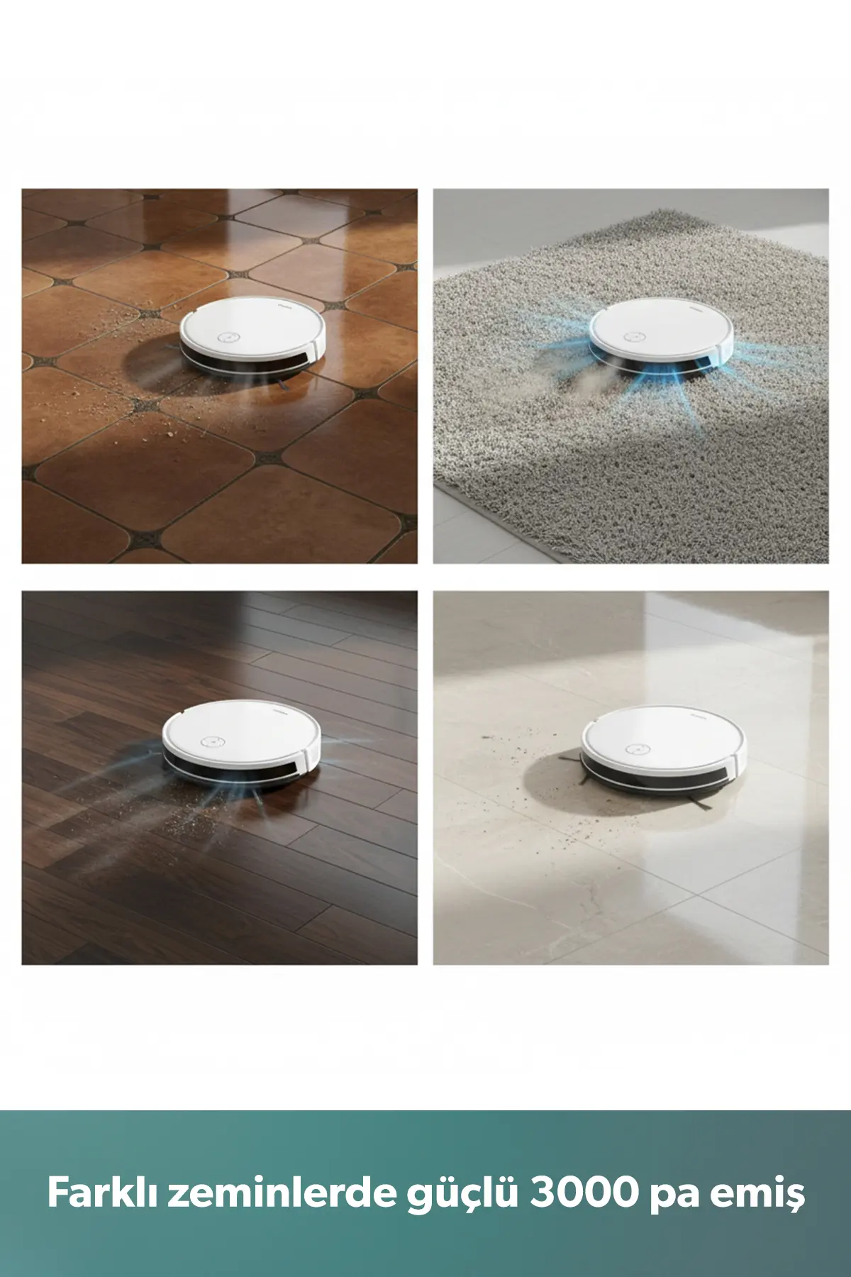 HOMEND Alex 1288h Moplu ve Akıllı Robot Süpürge Gyroscope Beyaz