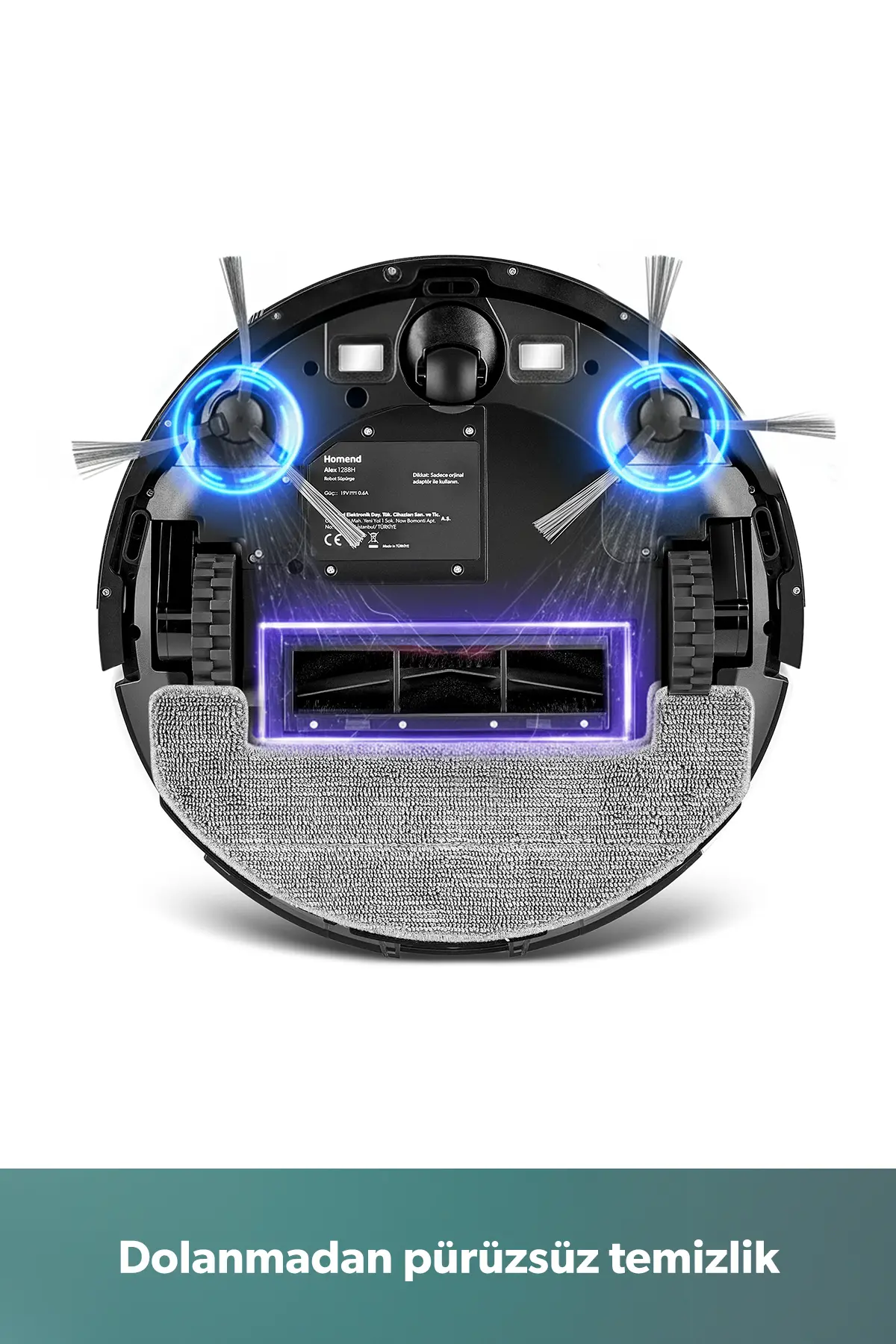 HOMEND Alex 1288h Moplu ve Akıllı Robot Süpürge Gyroscope Beyaz