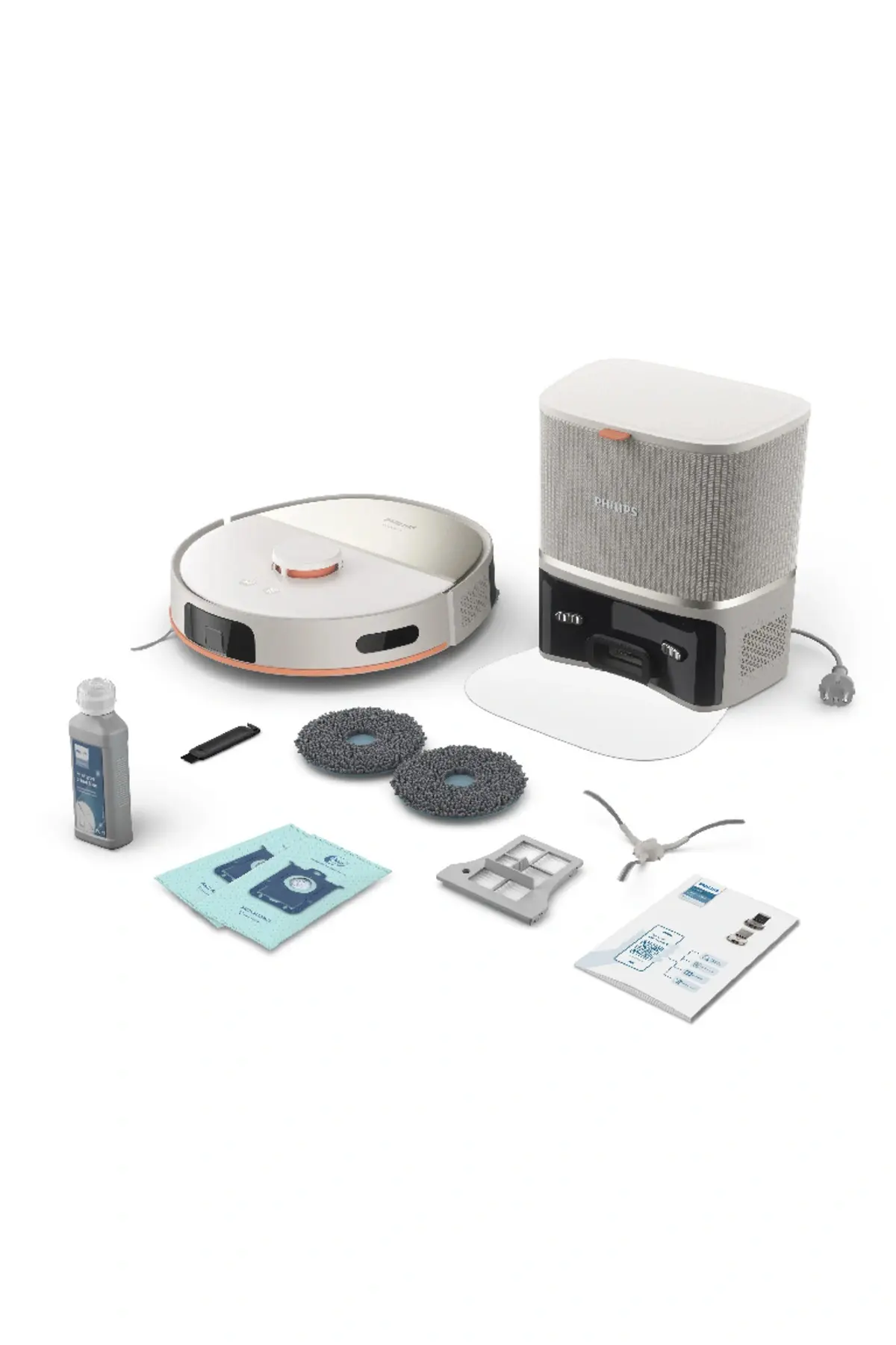 Philips 5000 Serisi Islak Kuru Robot Süpürge, Yüksek Emiş Gücü, Otomatik Boşaltma, Beyaz, XU5100/20