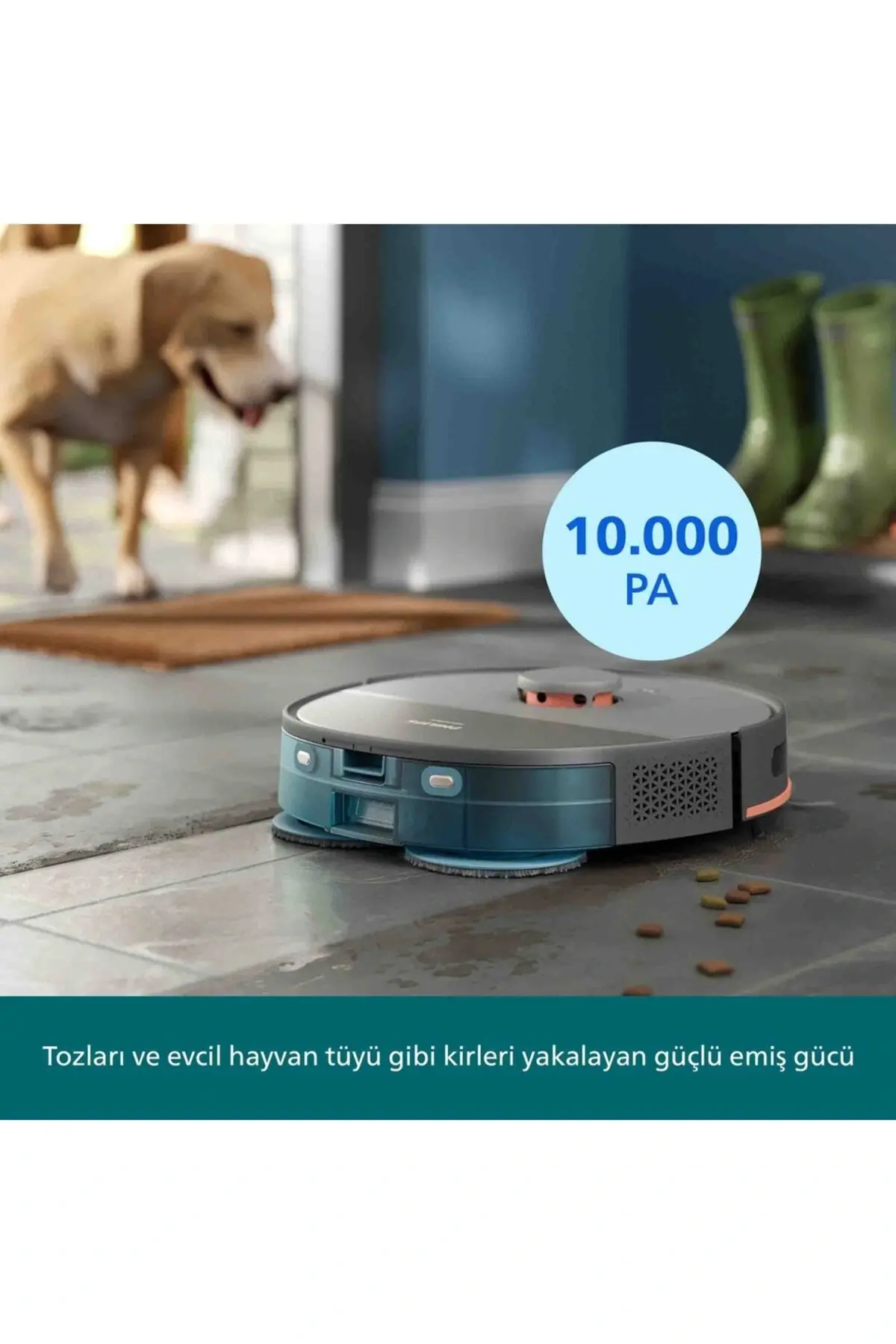 Philips 5000 Serisi Islak Kuru Robot Süpürge, Yüksek Emiş Gücü, Otomatik Boşaltma, HomeRun, Gri, XU5100/10