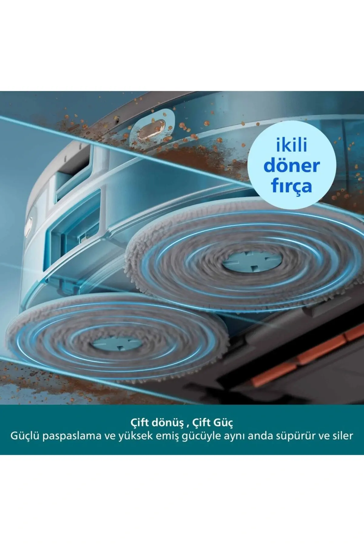 Philips 5000 Serisi Islak Kuru Robot Süpürge, Yüksek Emiş Gücü, Otomatik Boşaltma, HomeRun, Gri, XU5100/10