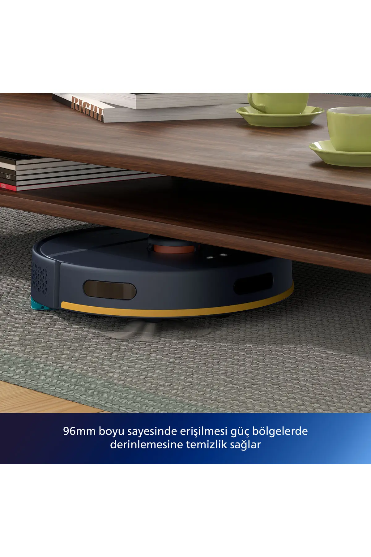Philips HomeRun 2100 Serisi Aqua İstasyonlu Lacivert Robot Süpürge, XU2100/10