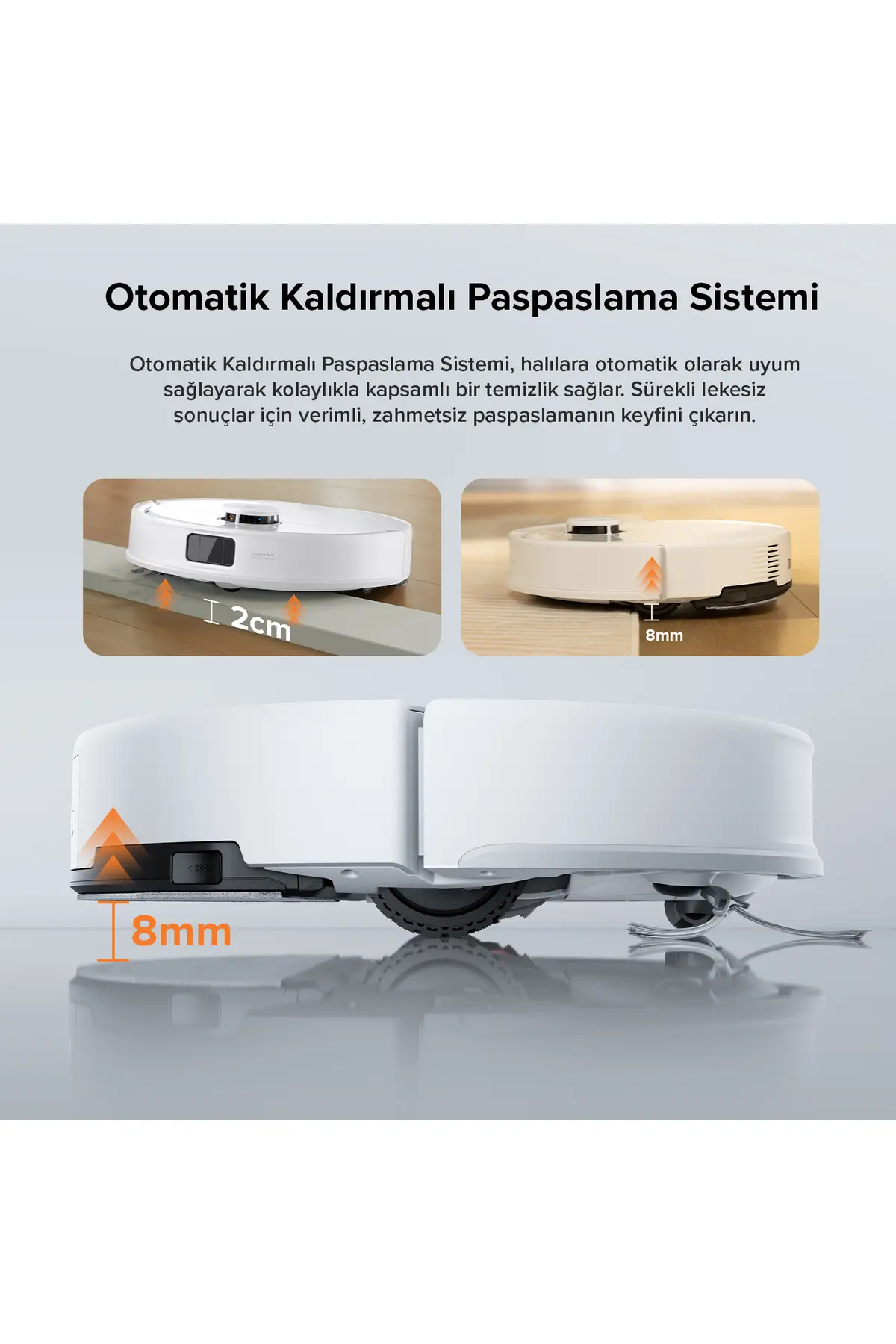 Roborock Vacuum Q8 Max Pro Robot Süpürge Beyaz