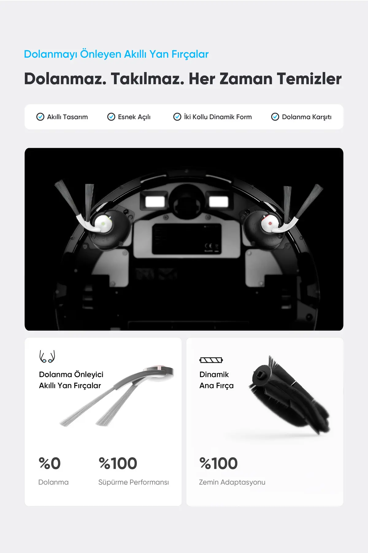 Şımart katya V+ Akıllı Robot Süpürge 15000Pa Premium Otomatik Toz Toplama Üniteli