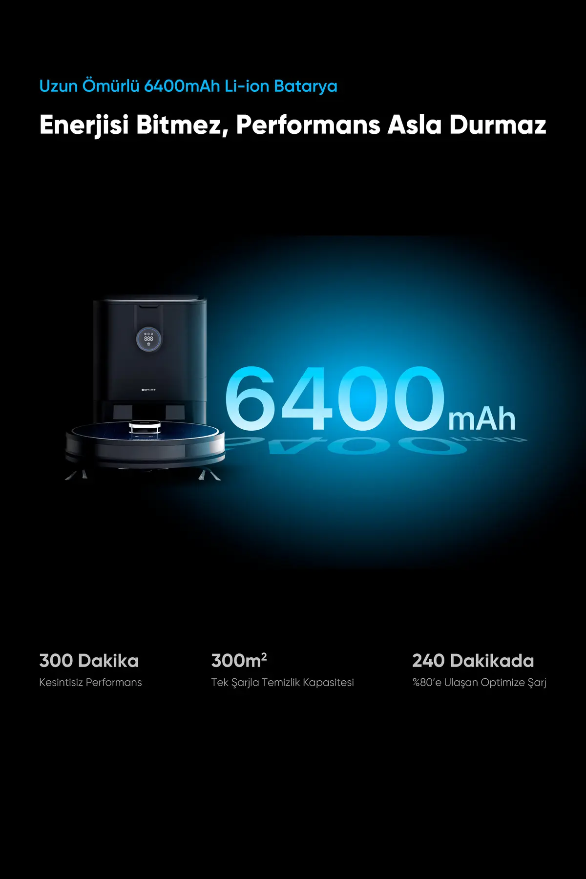 Şımart katya V+ Akıllı Robot Süpürge 15000Pa Premium Otomatik Toz Toplama Üniteli