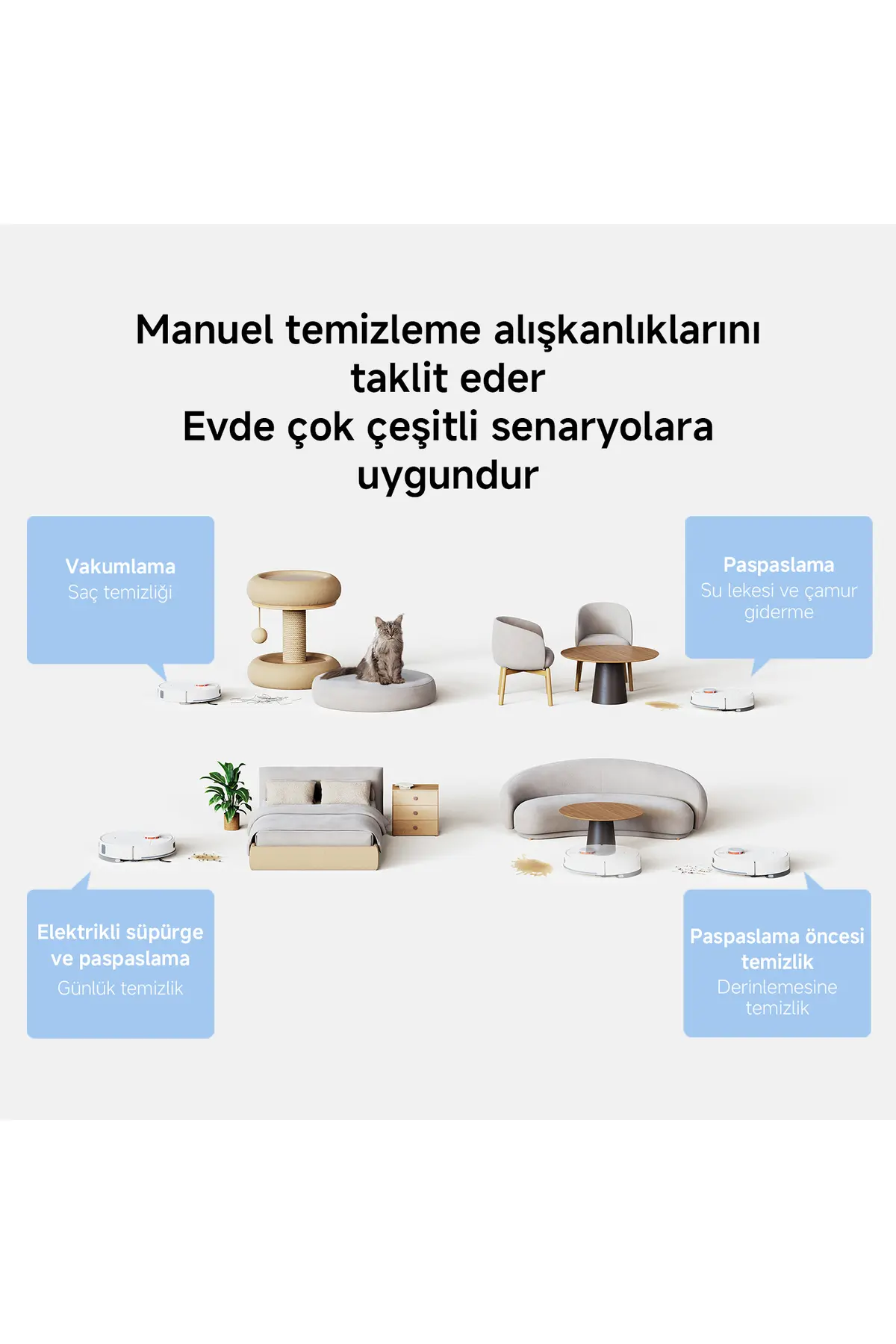 Xiaomi Robot Vacuum H40 Akıllı Robot Süpürge + Mop 10000pa (Xiaomi Türkiye Garantili)