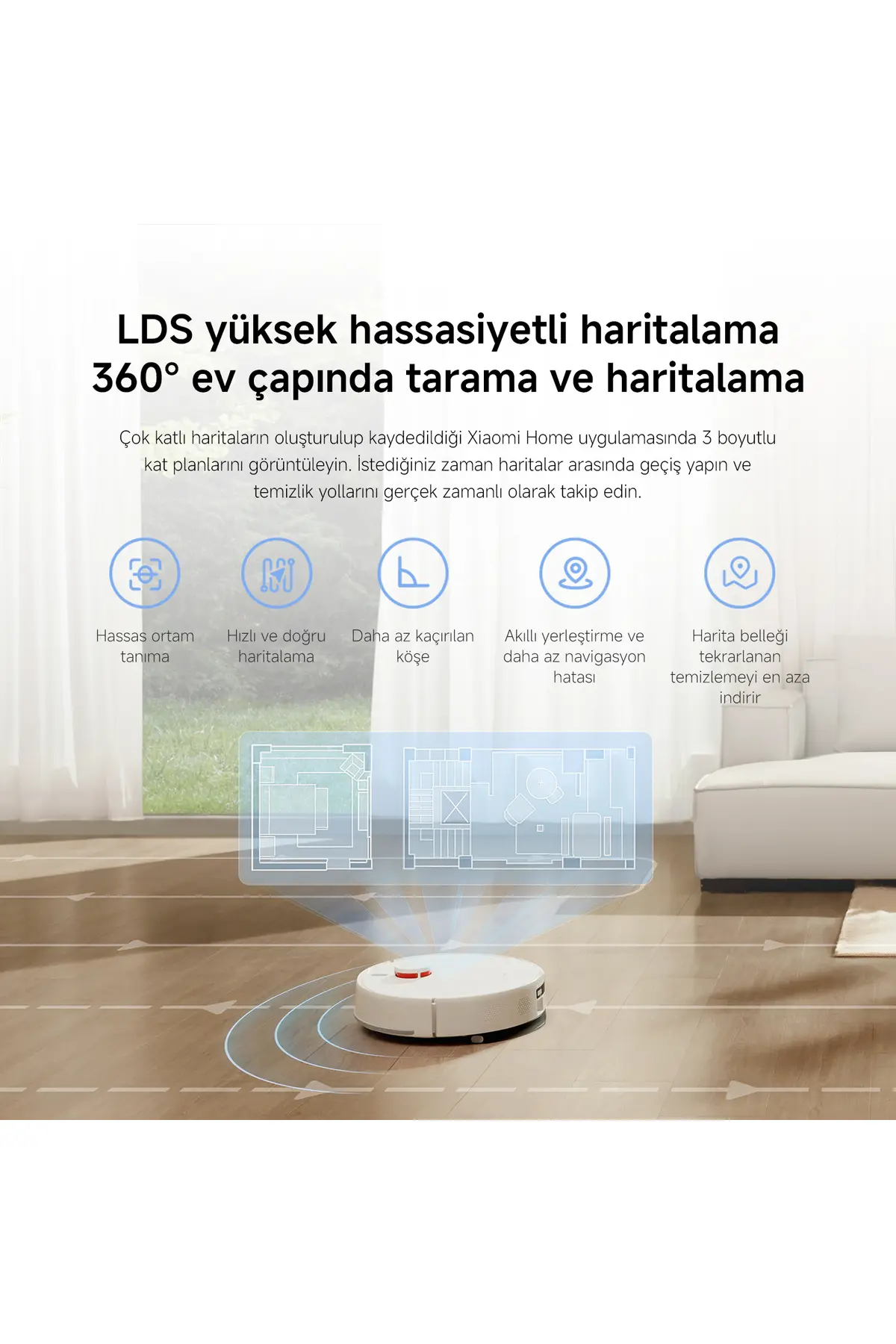 Xiaomi Robot Vacuum H40 Akıllı Robot Süpürge + Mop 10000pa (Xiaomi Türkiye Garantili)