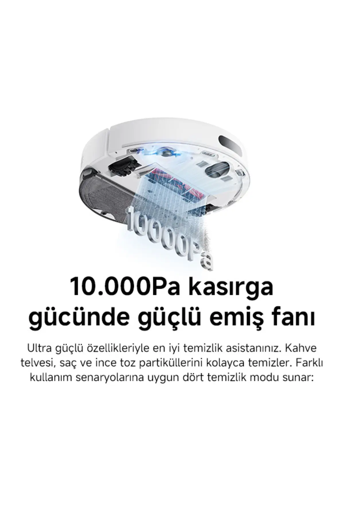 Xiaomi Robot Vacuum S40 Beyaz Akıllı Robot Süpürge + Paspas -10000 Pa Emiş Gücü (Xiaomi TR Garantili)