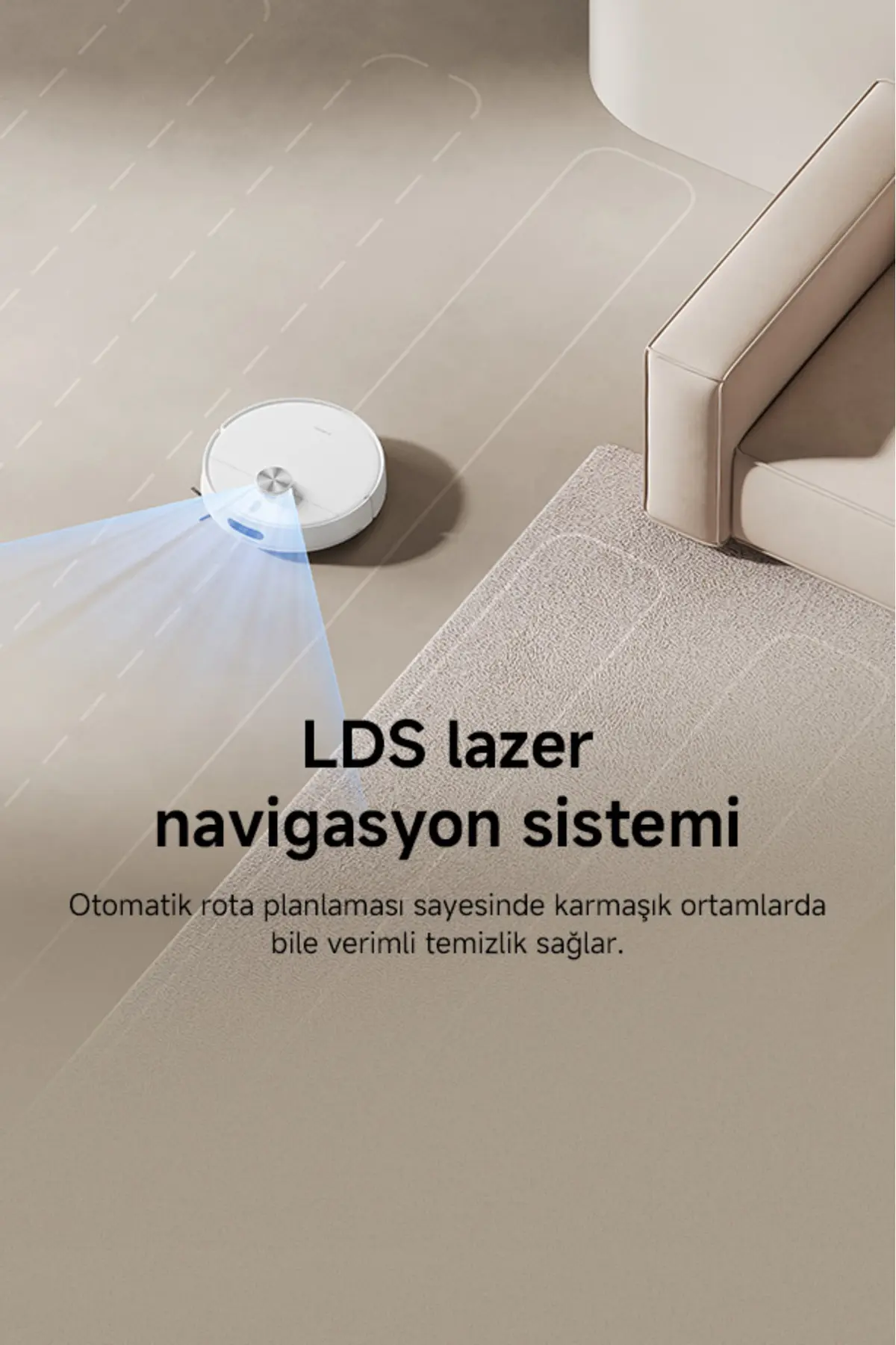 Xiaomi Robot Vacuum S40 Beyaz Akıllı Robot Süpürge + Paspas -10000 Pa Emiş Gücü (Xiaomi TR Garantili)